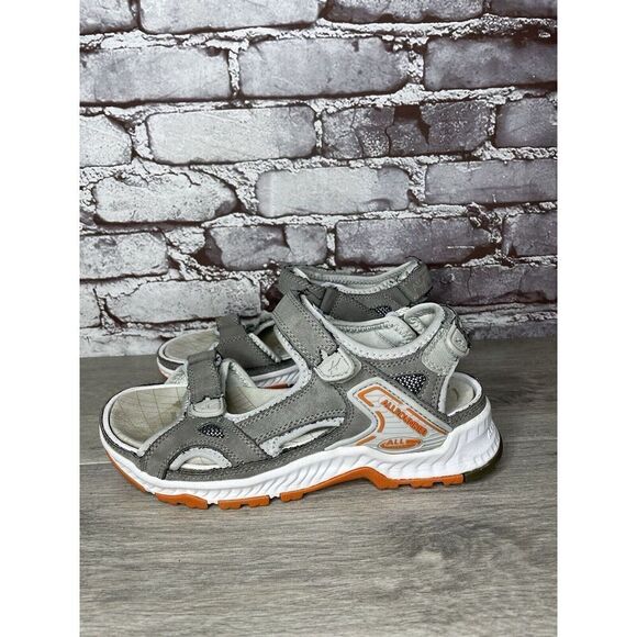 Mephisto Allrounder Lagoona Larmessa Grey Nubuck Textile Strap Sandals Women 10M - Picture 1 of 16